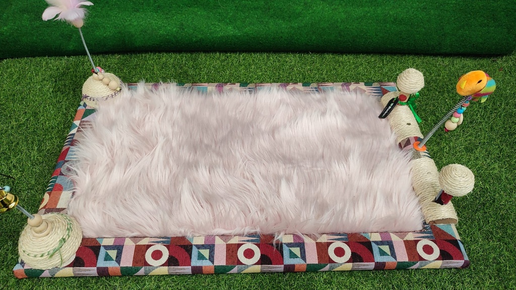 Rikku Toy Cat Cama felpuda rosa