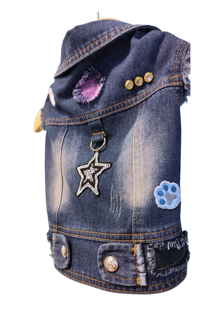 Rikku Guay, Cazadora Denim para Perro con  Estrella