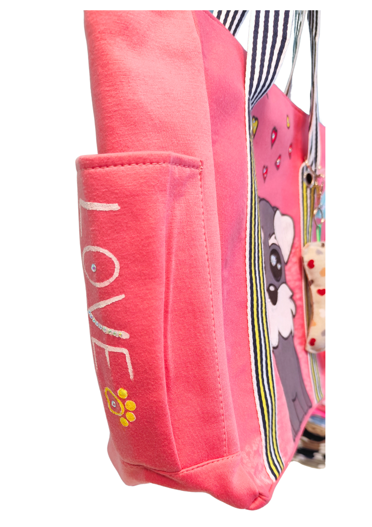 Rikku Guay, Bolso de verano pintado a mano rosa/menta