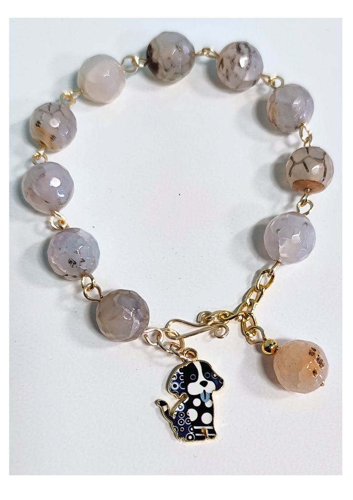 Rikku Guay, Pulsera Piedra Natural y Dije de Perrito.