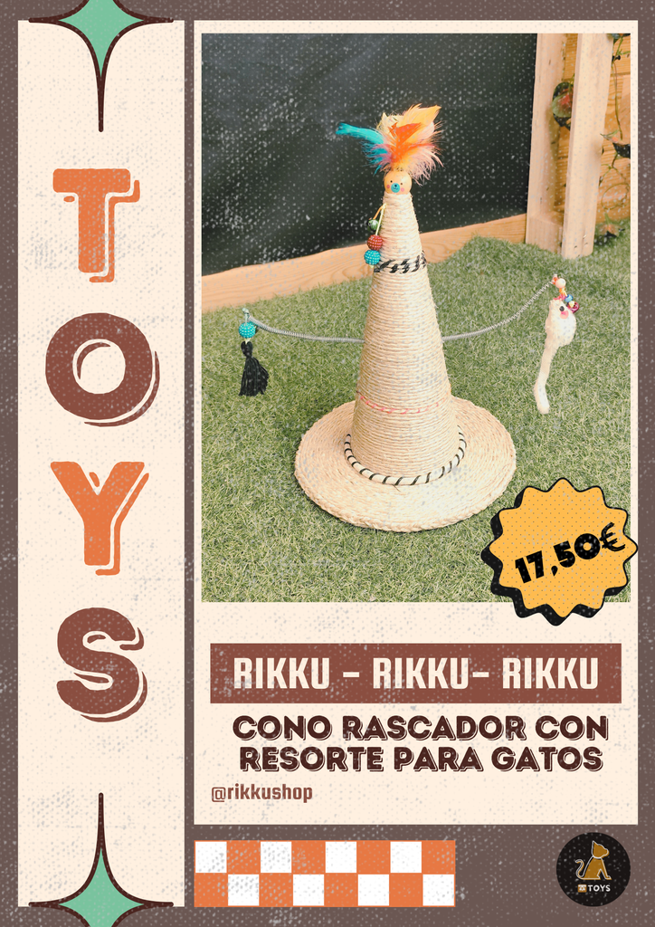 Rikku Toys Cat CONO RASCADOR CON RESORTE