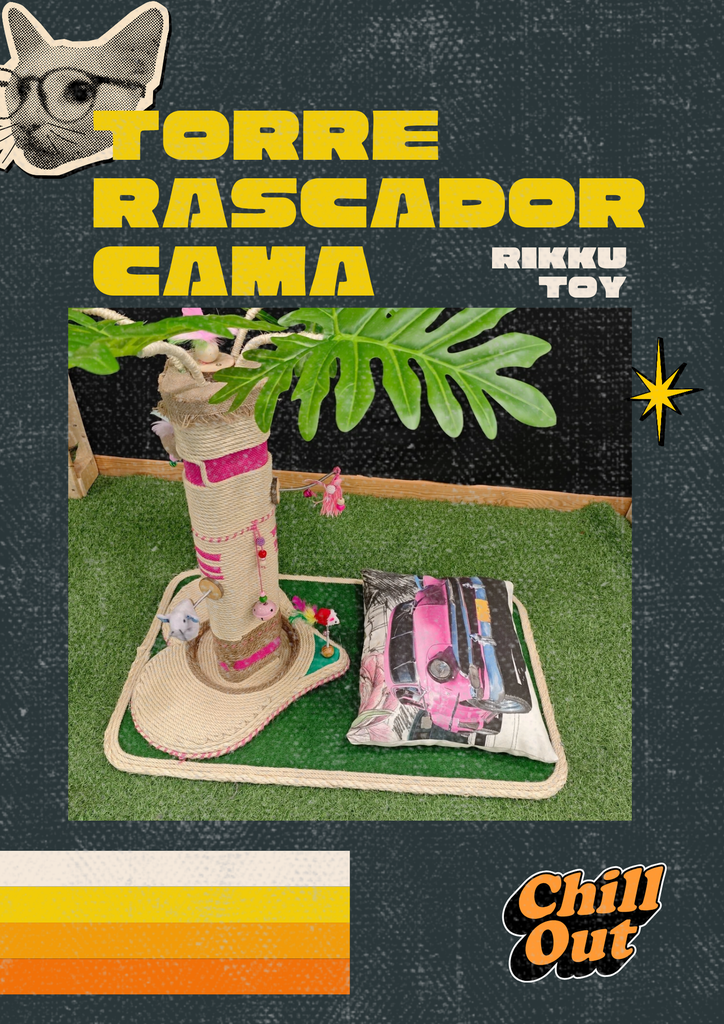 Rikku Toys Cat Torre rascador con cojín